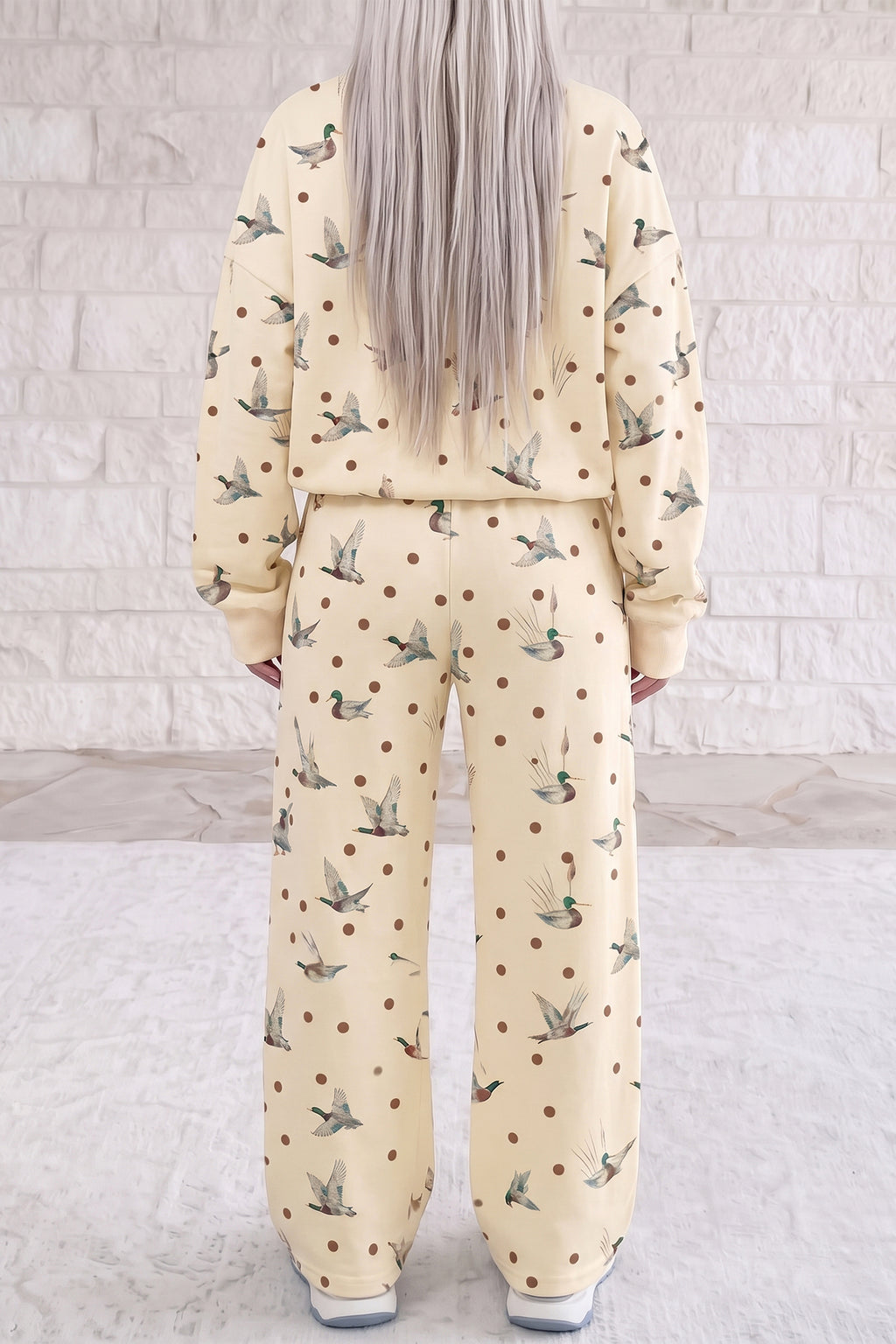 Polka Dot Mallard Crewneck Pullover & Pants Set