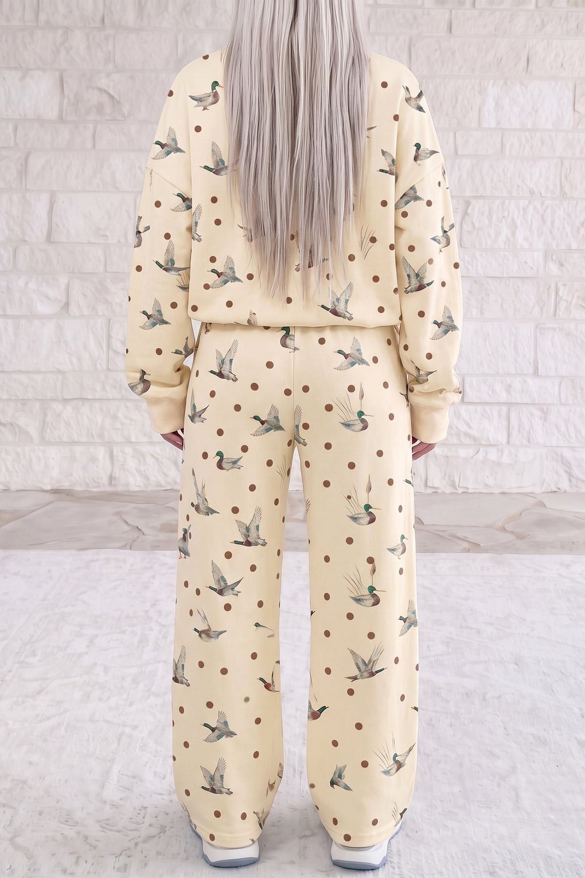 Polka Dot Mallard Crewneck Pullover & Pants Set