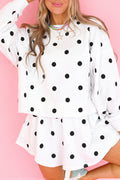 Polka Dot Pullover Skort Set (4 Colors Available)
