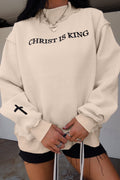 CHRIST IS KING Embroidered High Neck Sweatshirt (2 Colors Available)
