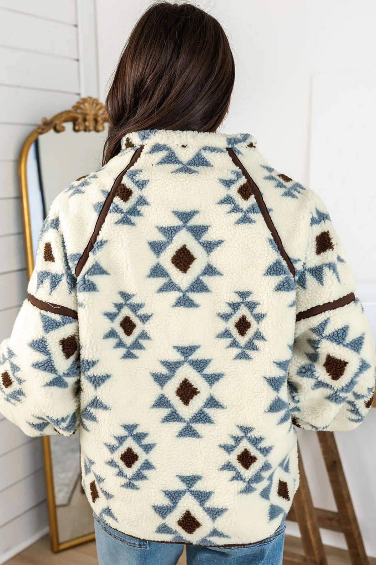 Sherpa Aztec Print Pullover