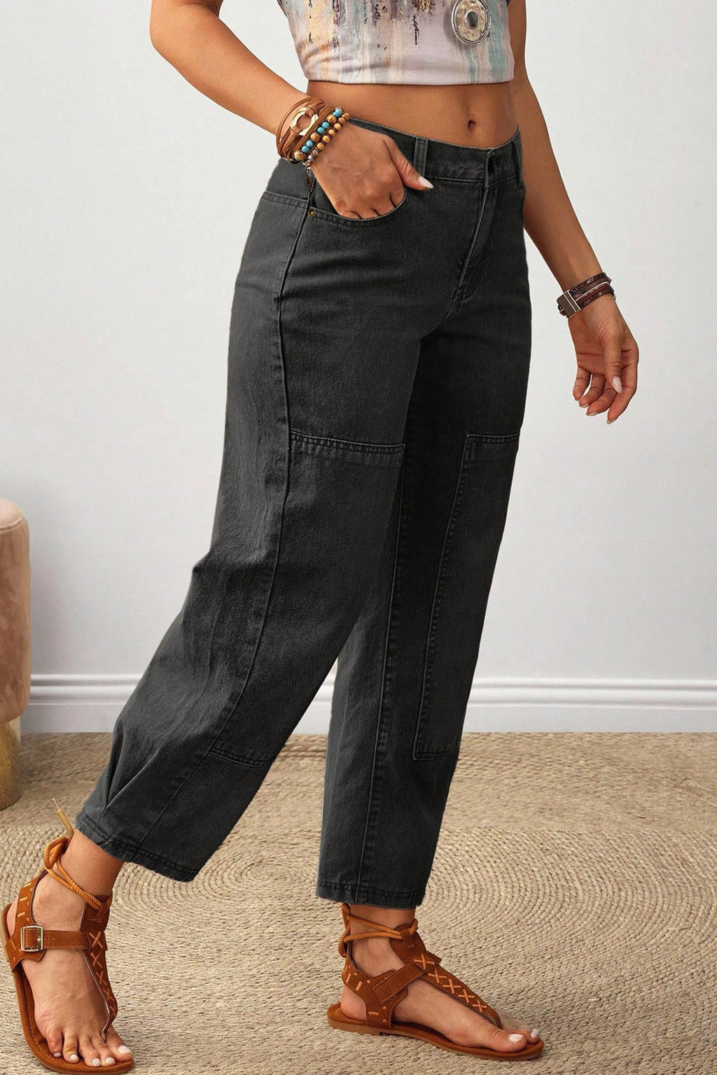 Seam Patchwork Jeans (2 Colors Available)