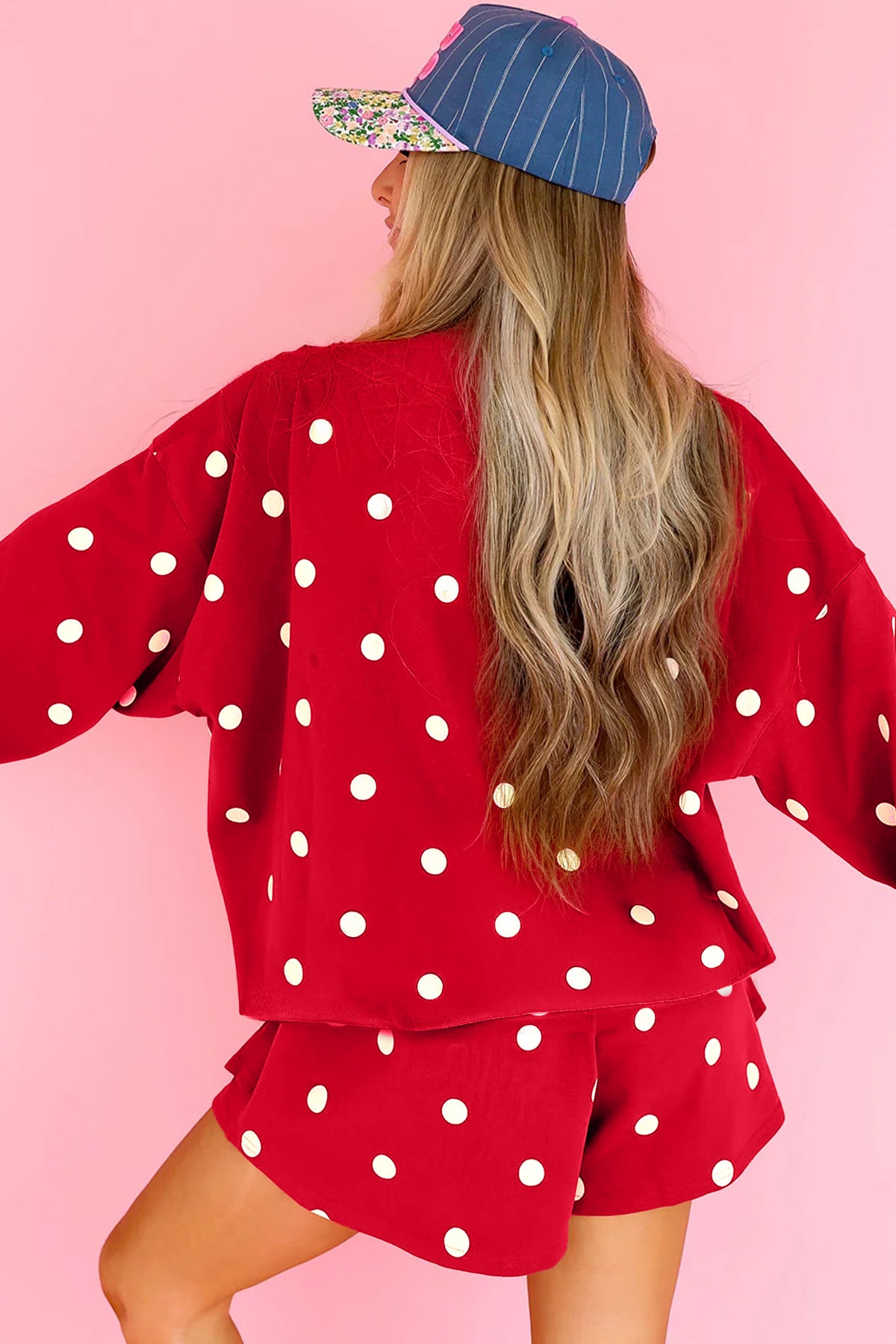Polka Dot Pullover Skort Set (4 Colors Available)