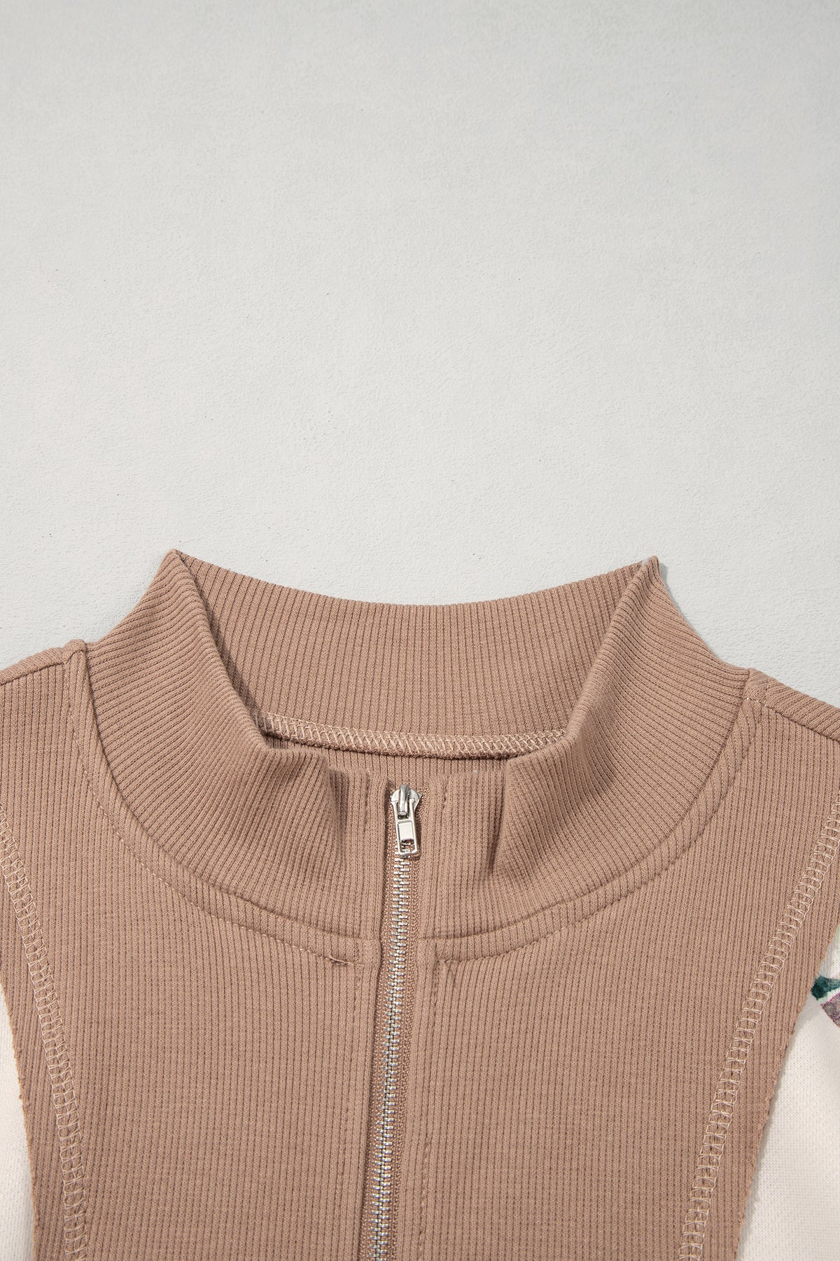 Mallard Color Block Patchwork Zip Neck Tunic