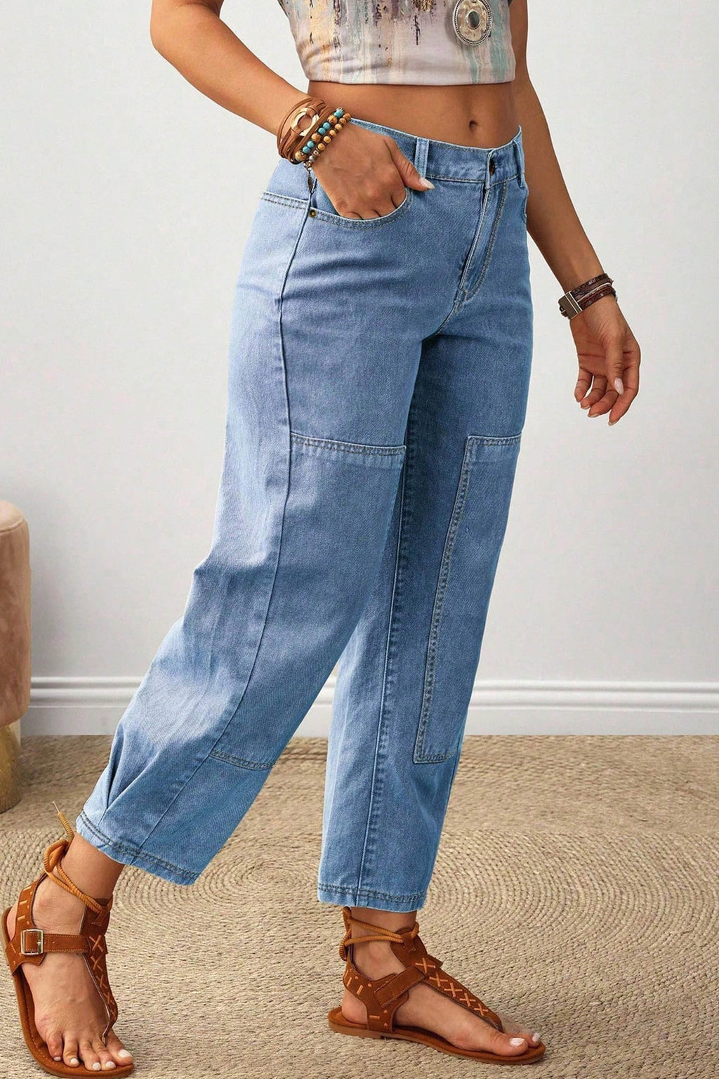 Seam Patchwork Jeans (2 Colors Available)