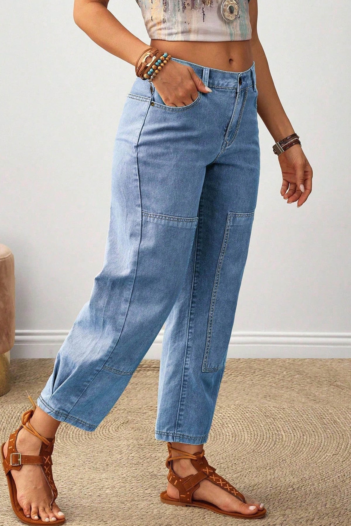 Seam Patchwork Jeans (2 Colors Available)