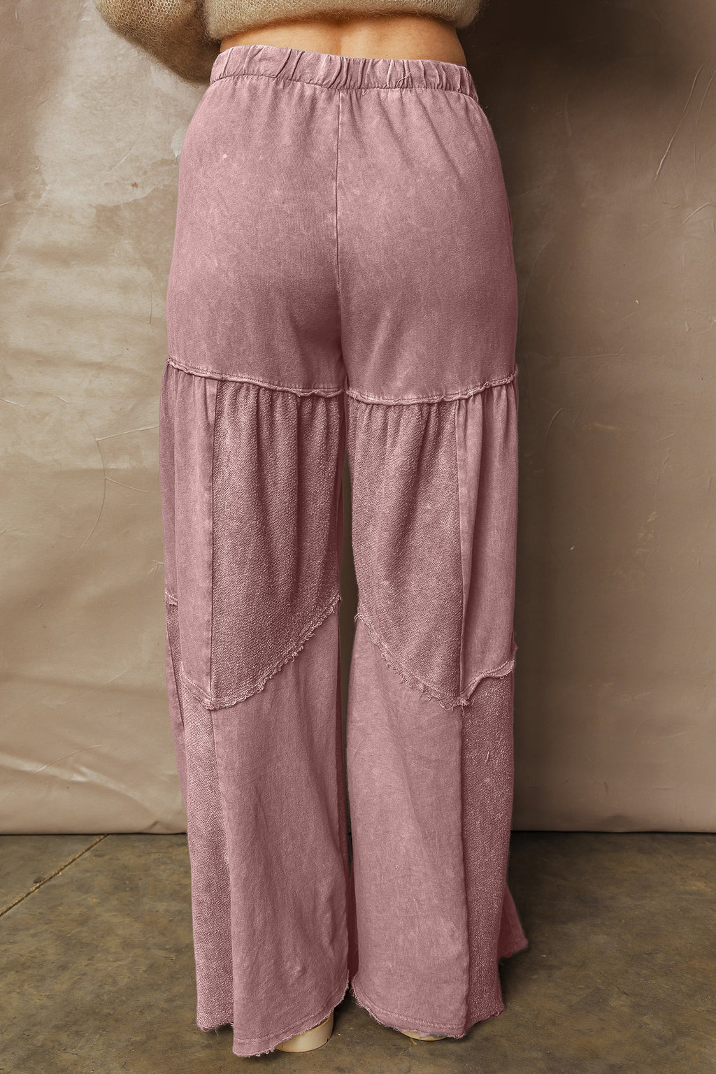 Mineral Wash Patchwork Wide Leg Pants (3 Colors Available)