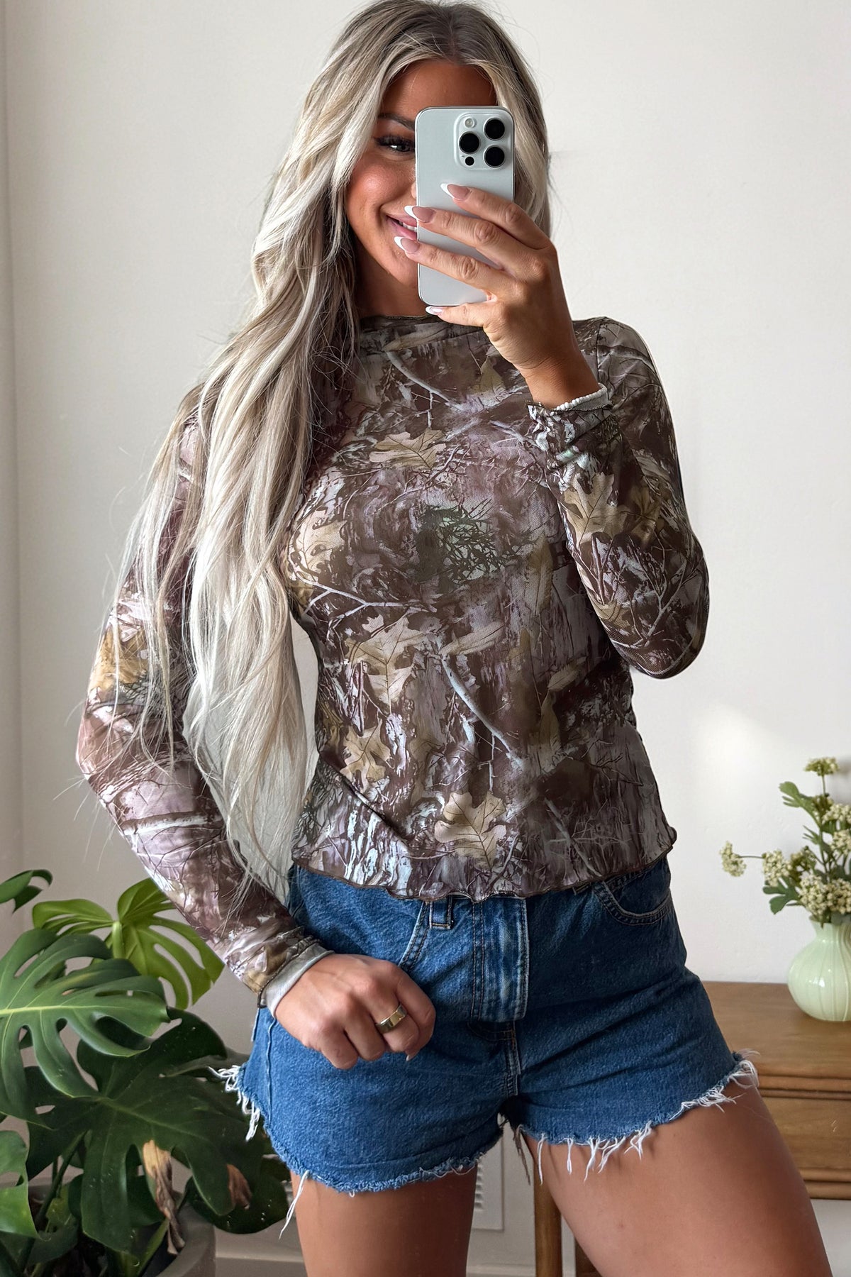 Mesh Long Sleeve Layering Top