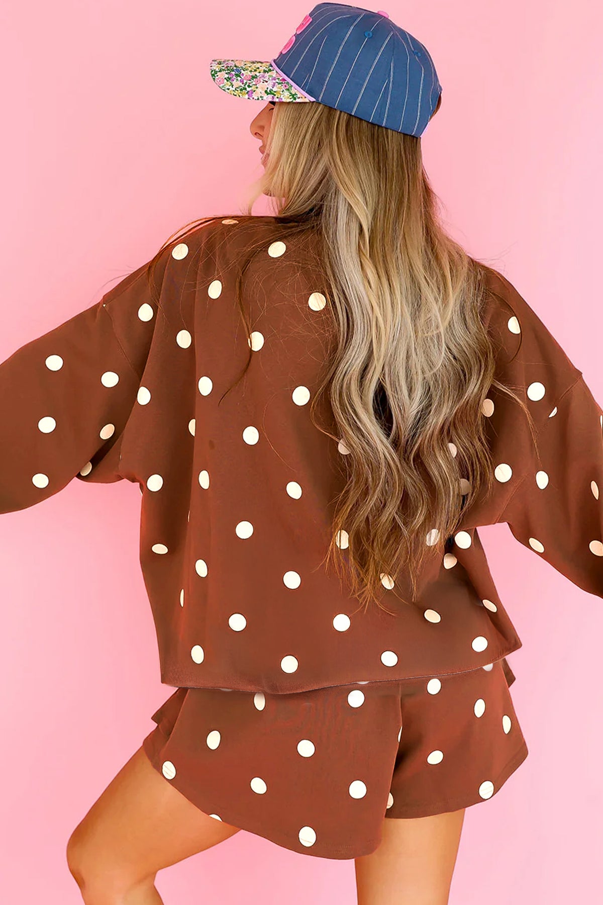Polka Dot Pullover Skort Set (4 Colors Available)