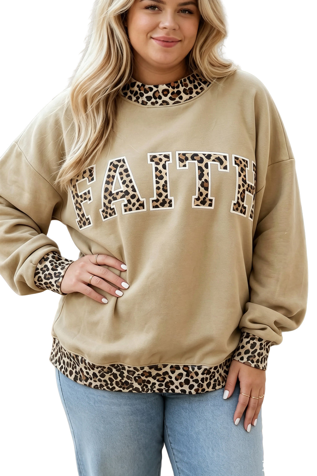Blessed & Faith Mock Neck Plus Size Sweatshirt (2 Options Available)