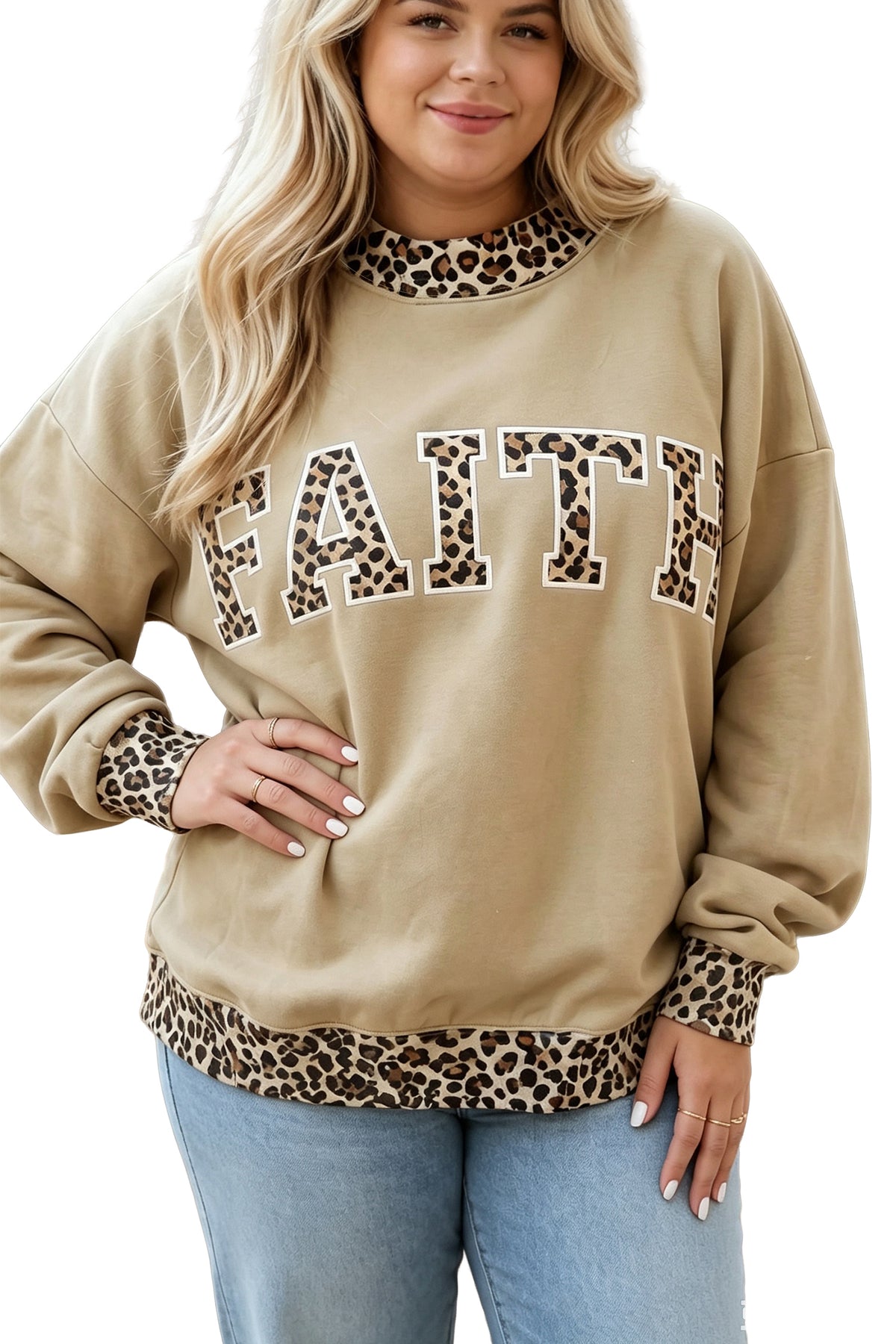 Blessed & Faith Mock Neck Plus Size Sweatshirt (2 Options Available)