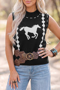 Western Horse Sweater Vest