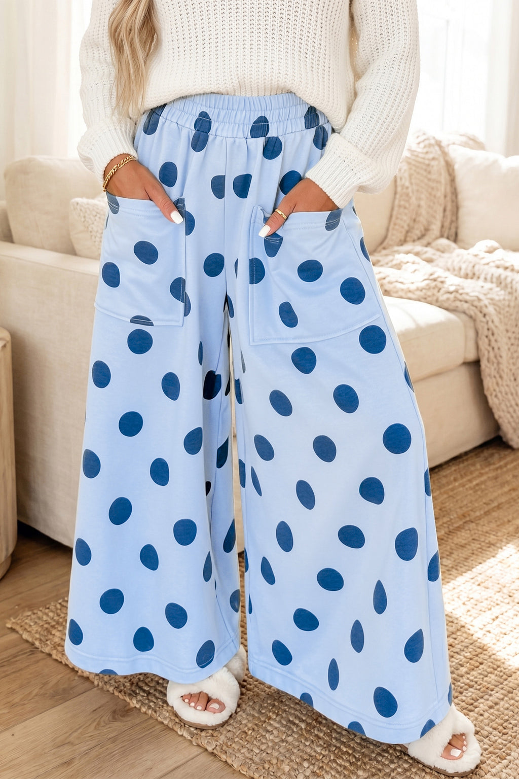 Polka Dot Wide Leg Pants (4 Colors Available)