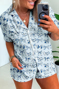 Bow Print Pajama Set (2 Options Available)