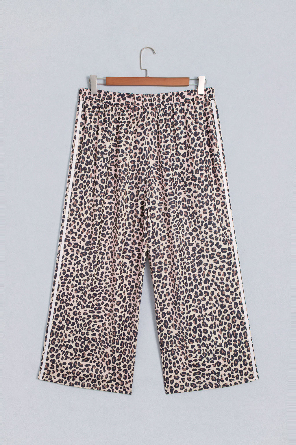 Leopard Print Wide Leg Plus Size Pants